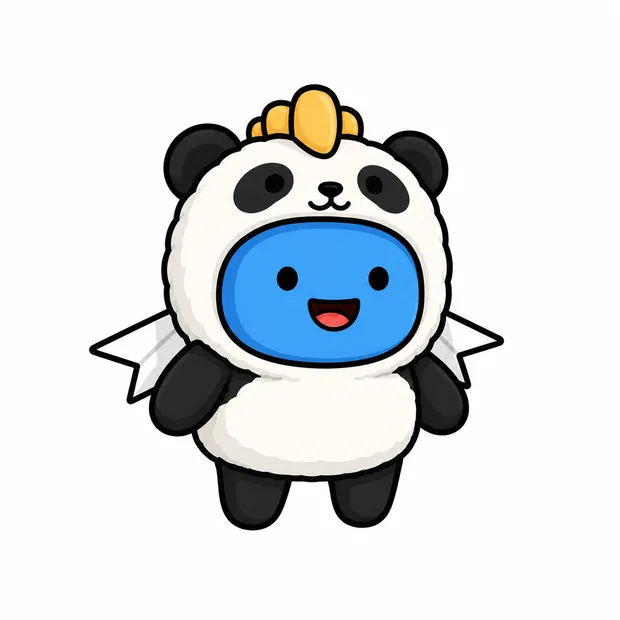 Atli in un costume da panda morbidissimo
